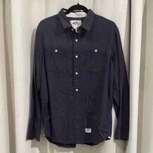 Vans Black Long Sleeve Button-Up Shirt Size M